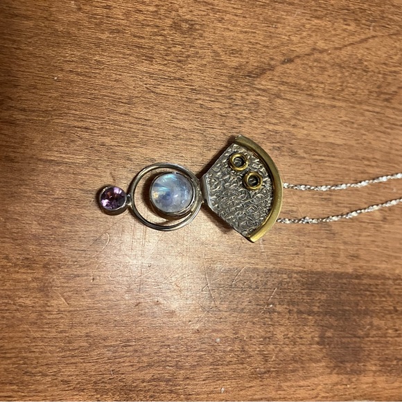 Rainbow moon stone Necklace - Picture 5 of 5